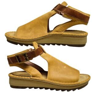 NAOT Verbena Nubuck Brown Leather Slingback Sandals Shoes Women's 40 US 9